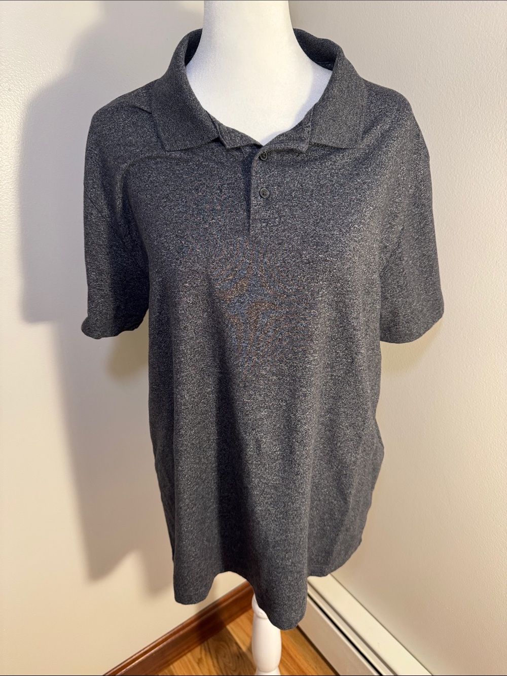 Claiborne Men's Heather Charcoal Polo